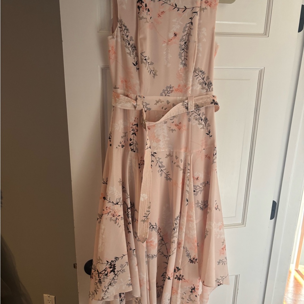Calvin Klein High Low Dress in Soft Pink Floral